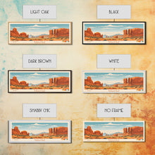 Load image into Gallery viewer, Arches National Park, Panoramic Utah Travel Art, National Park Print, Minimalist Travel Art, Midcentury Modern Style Landscape