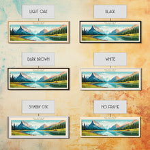 Carregar imagem no visualizador da galeria, Glacier National Park, Panoramic Montana Travel Art, National Park Print, Minimalist Travel Art, Midcentury Modern Style Landscape