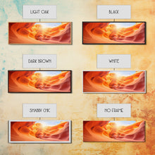 Load image into Gallery viewer, Beautiful Photographic Panoramic of Antelope Canyon Arizona, Sunset Photography, Framed Canvas Print, Landscape Photography, Landmark Art