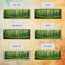 Load image into Gallery viewer, Beautiful Photographic Panoramic of Arashiyama Bamboo Grove Kyoto Japan, Framed Canvas Print, Landscape Photography, Landmark Art