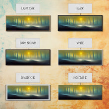 Carregar imagem no visualizador da galeria, Foggy Forest, UFO Sighting, Ready To Hang Canvas Print, Panoramic Art, Scifi Wall Art