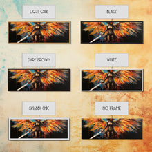 Load image into Gallery viewer, The Battle Angel, Framed Canvas Print, Game Room Art, Panoramic Painting, Panoramic Wall Art, Extra Large Wall Art