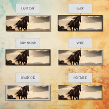 Carregar imagem no visualizador da galeria, Canvas Wall Art, Horse Photography Print, Framed Canvas Print, Horse Wall Decor, Panoramic Wall Art, Large Wall Art, Rustic Decor