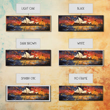 Carregar imagem no visualizador da galeria, Abstract Painting of the Sydney Opera House, Framed Canvas Print, Van Gogh Inspired Australia Art, Paint of Sydney