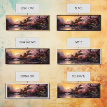 Load image into Gallery viewer, Dawn In Kyoto, Japan - Framed Canvas Print - Panoramic Painting Wall Art - Cute Wall Decor - Japanese Style Art