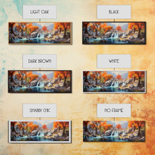 Load image into Gallery viewer, Beautiful Fall Centerpiece Wall Art, Framed Canvas Print, Autumn Landscape Watercolor Painting, Minimalist Boho Style Wall Art, Minimalist