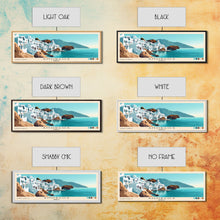 Load image into Gallery viewer, Amorgos, Greece Panoramic Print, Vacation Gift, Greece Wall Art, Beach Painting, Beach Decor, Large Wall Art, Wood Frame Art