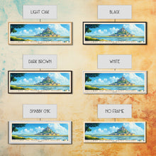 Load image into Gallery viewer, Bay of Mont Saint-Michel, France Panoramic Beach Print, Vacation Gift, France Wall Art, Framed Canvas Print, Framed Beach Painting