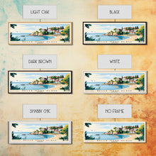 Load image into Gallery viewer, Belle Mare Plage, Mauritius Panoramic Beach Print, Vacation Gift, Mauritius Wall Art, Framed Canvas Print, Framed Beach Painting