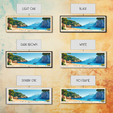 Carregar imagem no visualizador da galeria, Cala Violina, Italy Panoramic Beach Print, Vacation Gift, Italy Wall Art, Framed Canvas Print, Framed Beach Painting