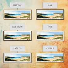 Load image into Gallery viewer, Crantock Beach, United Kingdom Panoramic Beach Print, Vacation Gift, United Kingdom Wall Art, Framed Canvas Print, Framed Beach Painting