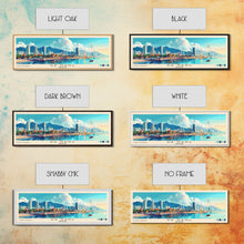 Load image into Gallery viewer, Da Nang, Vietnam Panoramic Beach Print, Vacation Gift, Vietnam Wall Art, Framed Canvas Print, Framed Beach Painting