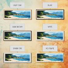 Load image into Gallery viewer, Dobrec Beach, Montenegro Panoramic Print, Vacation Gift, Montenegro Wall Art, Beach Painting, Beach Decor, Beach Or Lakehouse Art