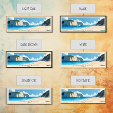 Load image into Gallery viewer, Egremni Beach, Greece Panoramic Beach Print, Vacation Gift, Greece Wall Art, Framed Canvas Print, Framed Beach Painting