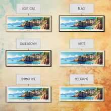 Load image into Gallery viewer, Embiez Island, France Panoramic Print, Vacation Gift, France Wall Art, Beach Painting, Beach Decor, Large Wall Art, Wood Frame Art