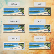 Load image into Gallery viewer, Muri Beach, Cook Islands Panoramic Beach Print, Vacation Gift, Cook Islands Wall Art, Framed Canvas Print, Framed Beach Painting