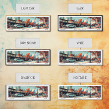 Carregar imagem no visualizador da galeria, Arlington Texas Panoramic Wall Art, Mid Century Modern Framed Canvas Print, Retro Pop Art Travel Poster, Office Wall Art, Living Room Decor