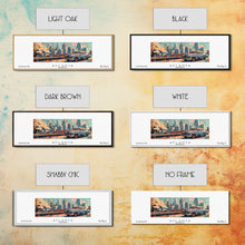 Load image into Gallery viewer, Atlanta Georgia Panoramic Painting, Mid Century Modern Framed Canvas Print, Retro Pop Art Travel Poster, Wall Decor, Gift Idea, Home Decor