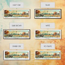 Carregar imagem no visualizador da galeria, Buffalo New York Panoramic Painting, Mid Century Modern Framed Canvas Print, Retro Pop Art Travel Poster, Wall Decor, Home Decor, Wall Hanging