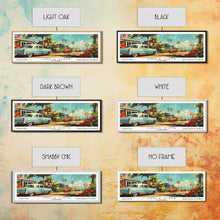 Load image into Gallery viewer, Chula Vista California Panoramic Painting, Mid Century Modern Framed Canvas Print, Retro Pop Art Travel Poster, Wall Decor, Office Art