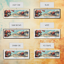 Load image into Gallery viewer, Garland Texas Panoramic Painting, Mid Century Modern Framed Canvas Print, Retro Pop Art Travel Poster, Wall Art, Home Decor, Office Art