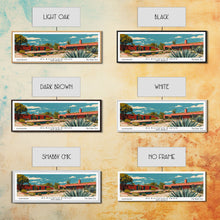 Carregar imagem no visualizador da galeria, Albuquerque New Mexico Panoramic Painting, Mid Century Modern Framed Canvas Print, Retro Pop Art Travel Poster, Home Decor, City Print