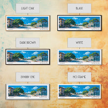 Load image into Gallery viewer, Allen Texas Panoramic Painting, Mid Century Modern Framed Canvas Print, Retro Pop Art Travel Poster, Living Room Wall Art Decor, City Art