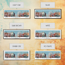 Carregar imagem no visualizador da galeria, Allentown Pennsylvania Panoramic Painting, Mid Century Modern Framed Canvas Print, Retro Pop Art Travel Poster, Office Art, City Print