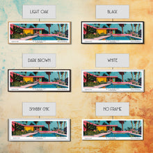 Load image into Gallery viewer, Anaheim California Panoramic Painting, Mid Century Modern Framed Canvas Print, Retro Pop Art Travel Poster, Office Wall Art, City Print