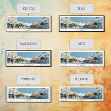 Load image into Gallery viewer, Antioch California Panoramic Painting, Mid Century Modern Framed Canvas Print, Retro Pop Art Travel Poster, Home Decor, City Art