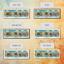 Carregar imagem no visualizador da galeria, Baltimore Maryland Panoramic Painting, Mid Century Modern Framed Canvas Print, Retro Pop Art Travel Poster, Office Wall Art, City Print