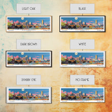 Load image into Gallery viewer, Birmingham Alabama Panoramic Painting, Mid Century Modern Framed Canvas Print, Retro Pop Art Travel Poster, Office Wall Art, City Print