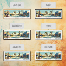 Load image into Gallery viewer, Clovis California Panoramic Wall Art, Mid Century Modern Framed Canvas Print, Retro Pop Art Travel Poster, City Office Decor, Home Art