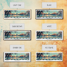 Load image into Gallery viewer, Columbia South Carolina Panoramic Painting, Mid Century Modern Framed Canvas Print, Retro Pop Art Travel Poster, City Art Gift, Home Decor