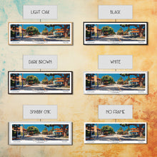 Cargar imagen en el visor de la galería, Concord California Panoramic Painting, Mid Century Modern Framed Canvas Print, Retro Pop Art Travel Poster, City Wall Decor, Office Decor
