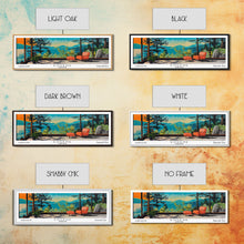 Carregar imagem no visualizador da galeria, Eugene Oregon Panoramic Art, Mid Century Modern Framed Canvas Print, Retro Pop Art Travel Poster, Office Wall Decor