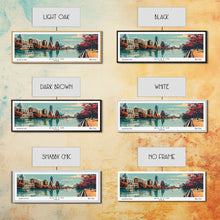 Carregar imagem no visualizador da galeria, Austin Texas Panoramic Painting, Framed Canvas Print, Mid Century Modern Wall Art, Retro Pop Art Travel Poster, Home Decor, City Art