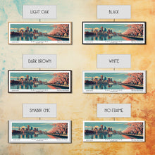 Carregar imagem no visualizador da galeria, Baltimore Maryland Panoramic Painting, Framed Canvas Print, Mid Century Modern Wall Art, Retro Pop Art Travel Poster, Home Decor, City Art