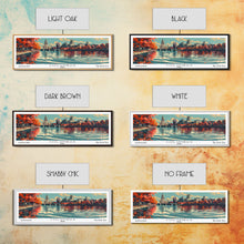 Load image into Gallery viewer, Columbus Ohio Panoramic Painting, Framed Canvas Print, Mid Century Modern Wall Art, Retro Pop Art Travel Poster, Living Room Decor, City Art