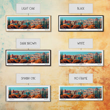 Load image into Gallery viewer, El Paso Texas Panoramic Painting, Framed Canvas Print, Mid Century Modern Wall Art, Retro Pop Art Travel Poster, Home Decor, City Art