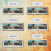 Load image into Gallery viewer, Escondido California Panoramic Painting, Framed Canvas Print, Mid Century Modern Wall Art, Retro Pop Art Travel Poster, Living Room Decor, City Art