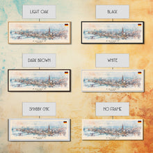 Carregar imagem no visualizador da galeria, Aachen Germany Panoramic Travel Poster, Framed Canvas Print or Metal Wall Art, Travel Art, Home Decor, Panoramic Painting, Midcentury Art