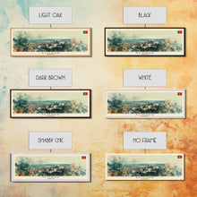 Load image into Gallery viewer, Almada Portugal Travel Art, City Art, Framed Canvas Print or Metal Wall Art, Europe Travel Poster, Panoramic Wall Art, Extra Wide Wall Art