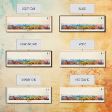 Load image into Gallery viewer, Cork Ireland Panoramic Travel Poster, Framed Canvas Print or Metal Wall Art, Travel Art, Home Decor, Panoramic Painting, Midcentury Art