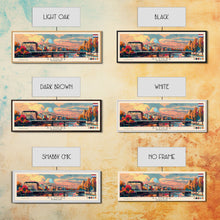 Load image into Gallery viewer, Almere Netherlands Panoramic Travel Poster, Framed Canvas Print or Metal Wall Art, Travel Art, Home Decor, Panoramic Painting, Midcentury Art