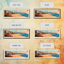 Load image into Gallery viewer, Bournemouth United Kingdom Wall Art, Panoramic Travel Poster, Panoramic Framed Canvas Print, City Wall Art, Wall Hanging Home Decor, Travel Art