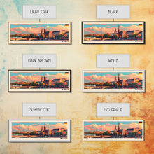 Load image into Gallery viewer, Bremen Germany Wall Art, Panoramic Travel Poster, Panoramic Framed Canvas Print, City Wall Art, Wall Hanging Home Decor, Travel Art