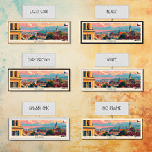 Load image into Gallery viewer, Brno CzechRepublic art Travel Print Wall Art, Panoramic City Art, Travel Art, Wall Decor, Vacation Gift, Framed Canvas Print Or Metal Art