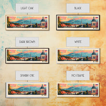 Cargar imagen en el visor de la galería, Celje Slovenia Panoramic Travel Poster, Framed Canvas Print or Metal Wall Art, Travel Art, Home Decor, Panoramic Painting, Midcentury Art