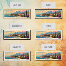 Carregar imagem no visualizador da galeria, Glyfada Greece Wall Art, Panoramic Travel Poster, Panoramic Framed Canvas Print, City Wall Art, Wall Hanging Home Decor, Travel Art